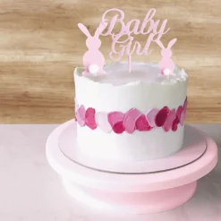 Décors sur pique roses Baby Girl lapins-Cerf Dellier