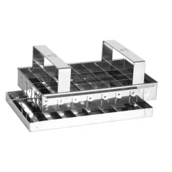 Découpoir inox à caramels 40 cases carrées de 25 mm avec support 20x12,5 cm-Cerf Dellier Online
