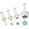 Découpoirs éjecteurs fleurs assortis PME (x 4)-Cerf Dellier Clearance