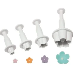 Découpoirs éjecteurs fleurs assortis PME (x 4)-Cerf Dellier Clearance