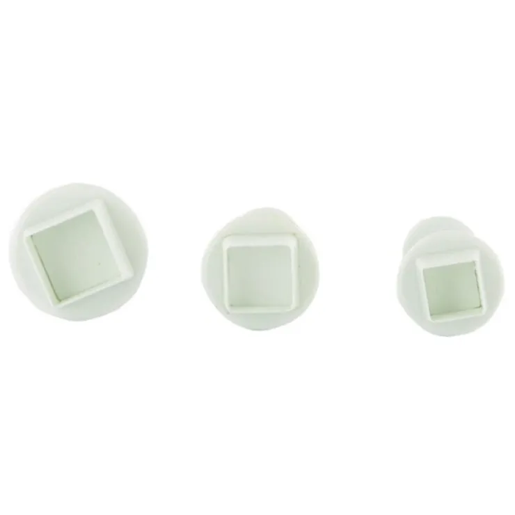 Découpoirs éjecteurs mini carrés Patisdécor (x 3)-Cerf Dellier Discount