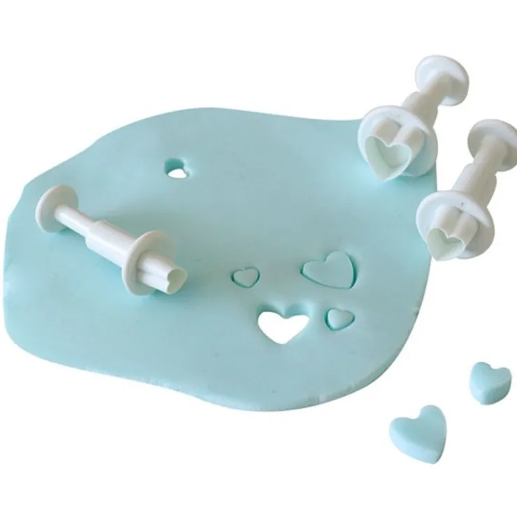 Découpoirs éjecteurs mini-cœurs Patisdecor (x 3)-Cerf Dellier New