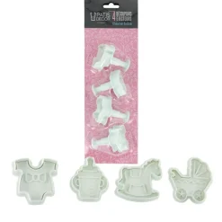 Découpoirs éjecteurs thème Bébé Patisdécor (x 4)-Cerf Dellier New