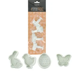 Découpoirs éjecteurs thème Pâques Patisdécor (x 4)-Cerf Dellier New