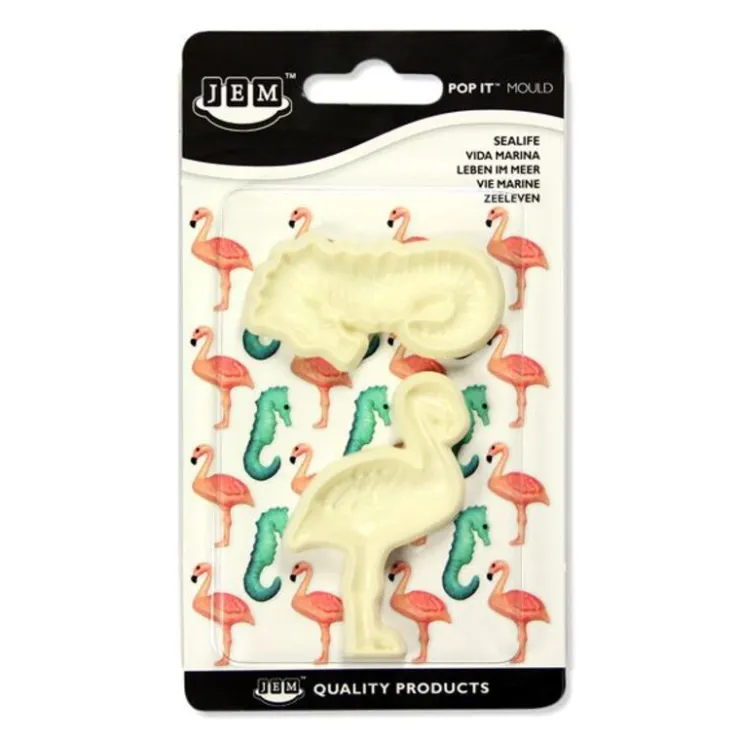 Découpoirs relief Flamant Rose et Hippocampe (x2)-Cerf Dellier Clearance