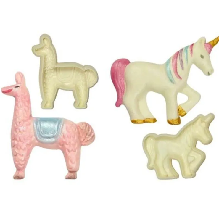 Découpoirs relief Licorne et Lama (x2)-Cerf Dellier