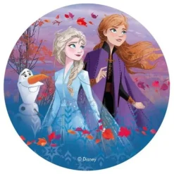 Disque azyme Elsa, Anna et Olaf 20 cm-Cerf Dellier Discount