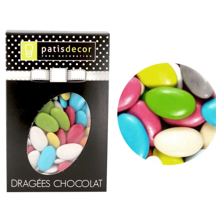 Dragées chocolat multicolores Patisdécor 500g-Cerf Dellier Clearance