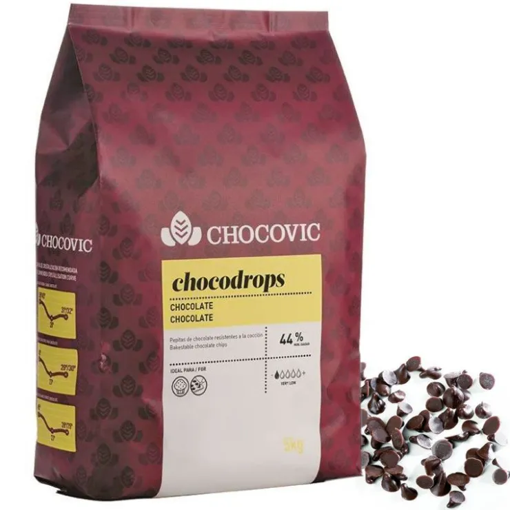 Drops de chocolat noir 44% 5 Kg-Cerf Dellier Discount