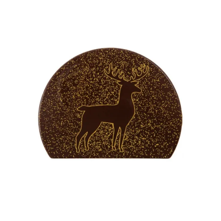 Embouts de bûches chocolat silhouette renne (x40)-Cerf Dellier Clearance