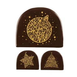 Embouts de bûches chocolat noir Or assortis (x42)-Cerf Dellier
