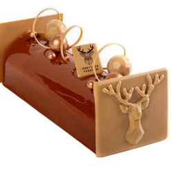 Embouts de bûches chocolat caramel origami cerf (x20)-Cerf Dellier Discount