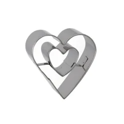 Emporte-pièce double Coeur inox 4,6 cm-Cerf Dellier New
