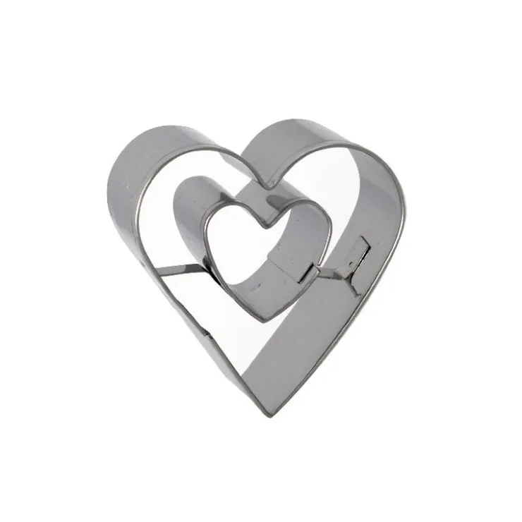 Emporte-pièce double Coeur inox 4,6 cm-Cerf Dellier New