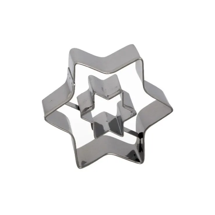 Emporte-pièce double Etoile inox 5 cm-Cerf Dellier
