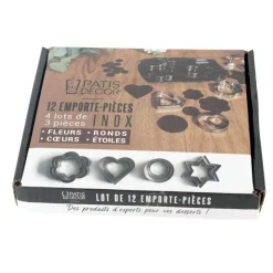 Emporte-pièces assortis inox (x 12)-Cerf Dellier Clearance
