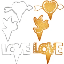 Emporte-pièces cake toppers thème Saint-Valentin (lot de 3)-Cerf Dellier