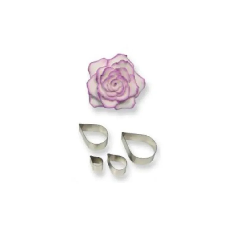 Emporte-pièces inox pétales de roses PME (x 4)-Cerf Dellier Clearance