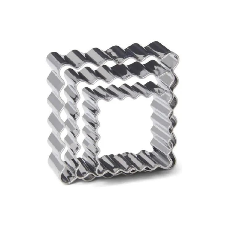 Emporte-pièces Petit biscuit carrés assortis inox (x3)-Cerf Dellier New