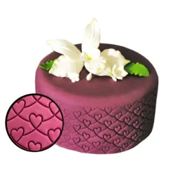 Empreinte effet matelassé coeurs-Cerf Dellier Outlet
