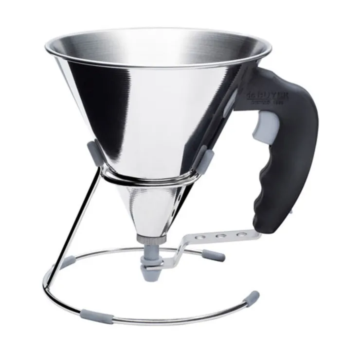 Entonnoir à piston avec pied 0,8 L. inox KWIK-Cerf Dellier Online