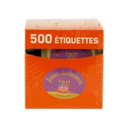 Etiquette adhésive Joyeux Anniversaire violet x500-Cerf Dellier Outlet