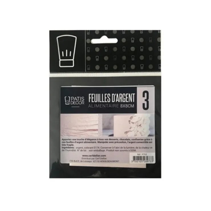 Feuille d'argent alimentaire (x3)-Cerf Dellier Discount