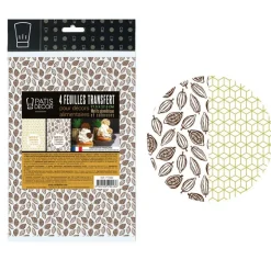 Feuilles transfert cabosses et géométrie assorties (x4)-Cerf Dellier Hot