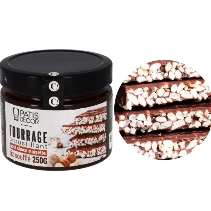 Fourrage croustillant goût choco-noisette riz soufflé - 250g-Cerf Dellier Sale