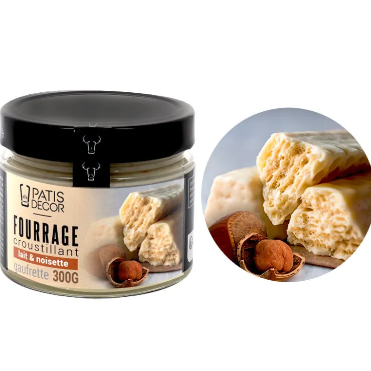 Fourrage croustillant lait-noisette & gaufrette - 300 g-Cerf Dellier Hot