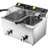 Friteuse électrique cuve emboutie 2 x 8 litres-Cerf Dellier New