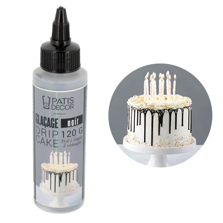Glaçage pour drip cake noir 120 g-Cerf Dellier