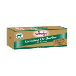 Gélatine bovine en feuilles qualité Or 500 g-Cerf Dellier
