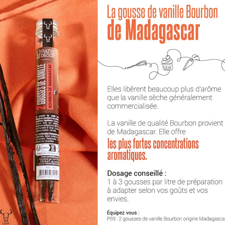 Gousse de Vanille Bourbon Madagascar (x2)-Cerf Dellier Discount