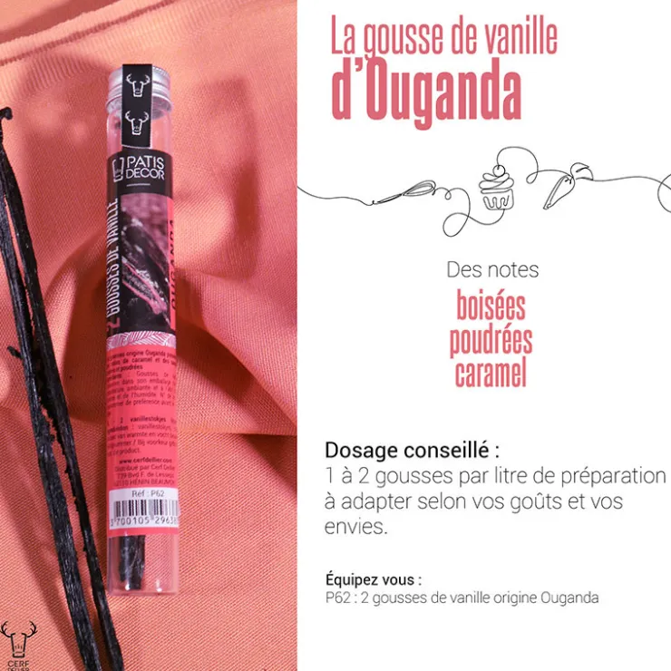 Gousse de Vanille Ouganda (x2)-Cerf Dellier Outlet