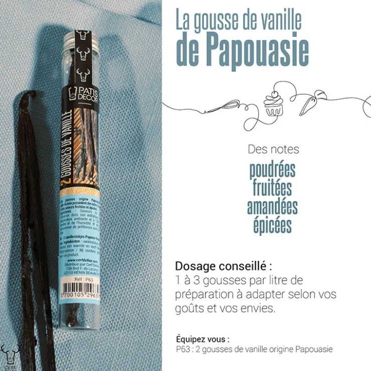 Gousse de Vanille Papouasie (x2)-Cerf Dellier Sale