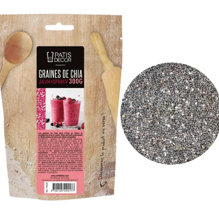 Graines de chia noir décortiquées (Salvia hispanica) 300 g-Cerf Dellier Outlet