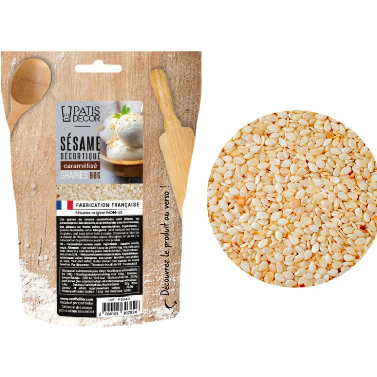 Graines de sésame caramélisées 90 g-Cerf Dellier Outlet