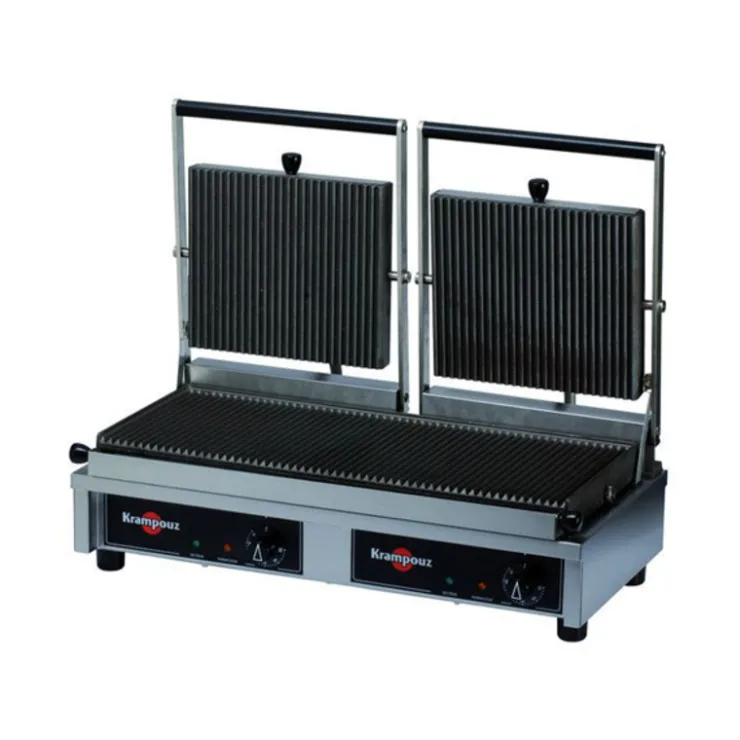 Grill double Easy Clean plaques striées-Cerf Dellier Discount