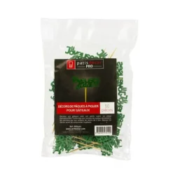 Inscription Joyeuses Pâques sur pique (x50)-Cerf Dellier New