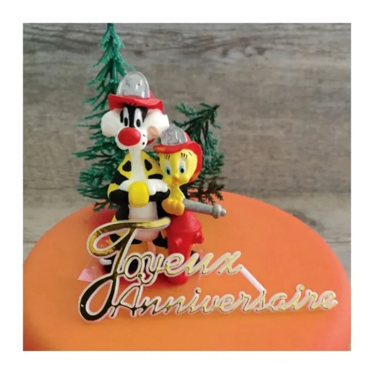 Kit anniversaire Titi et Grosminet pompiers-Cerf Dellier New