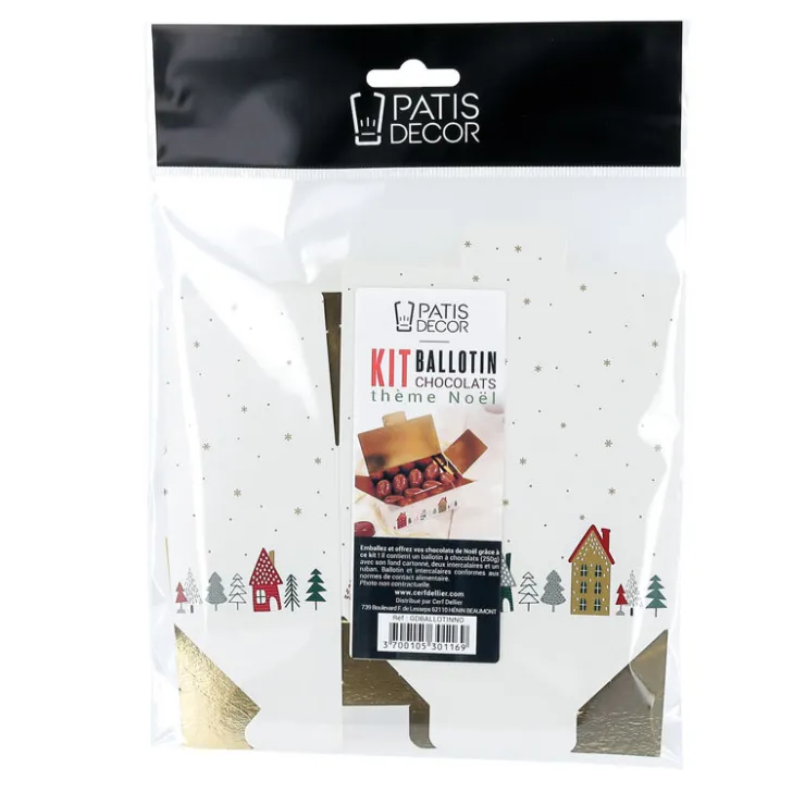 Kit ballotin blanc Village de Noël-Cerf Dellier Hot