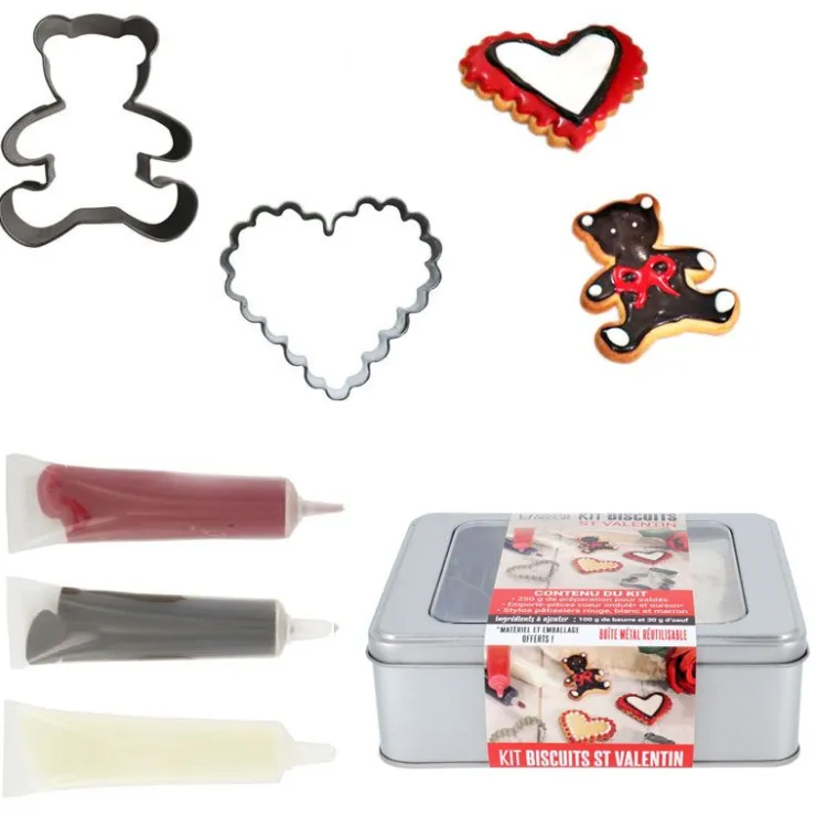 Kit biscuits thème St-Valentin-Cerf Dellier Online