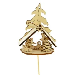 Kit crèche de Noël en bois sur pique-Cerf Dellier Clearance