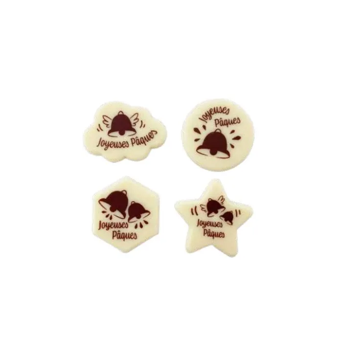 Kit déco cupcake en chocolat blanc "Joyeuses Pâques" (x 96) - DDM 07/24-Cerf Dellier New