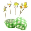 Kit déco cupcakes Pâques vichy vert-Cerf Dellier Sale
