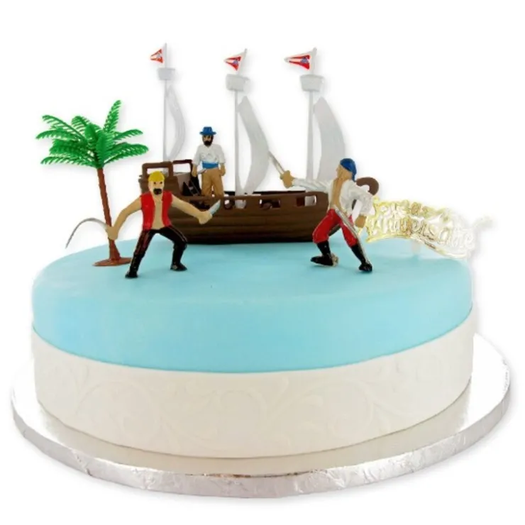 Kit décor gâteau bateau de pirates-Cerf Dellier New