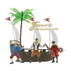 Kit décor gâteau bateau de pirates-Cerf Dellier New