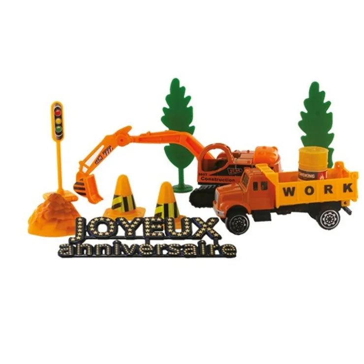 Kit décor gâteau Construction-Cerf Dellier Clearance