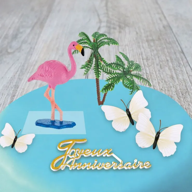 Kit décor Gâteau Flamant rose-Cerf Dellier Best